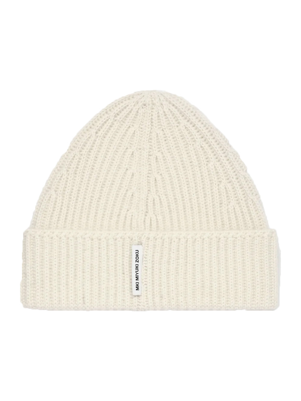 MKI MIYUKI ZOKU Cashmere Ribbed Beanie Off-White