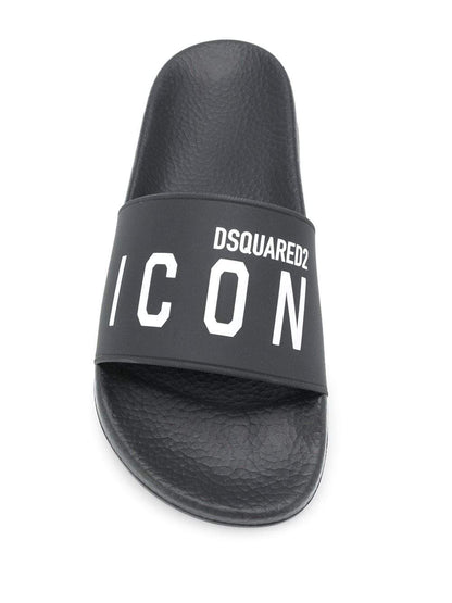 DSQUARED2 WOMEN Icon Pool Sliders Black/White