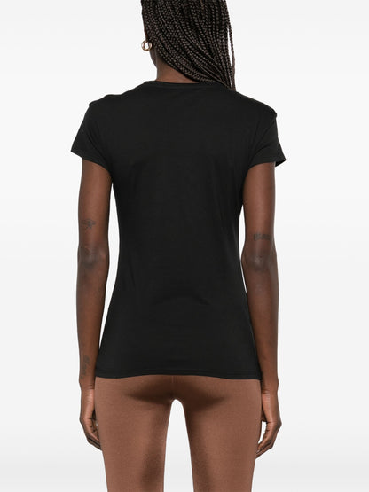 TOM FORD WOMEN Logo Silk T-Shirt Black