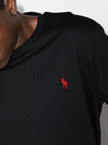 RALPH LAUREN Logo Classic Fit Jersey Crewneck T-Shirt Black