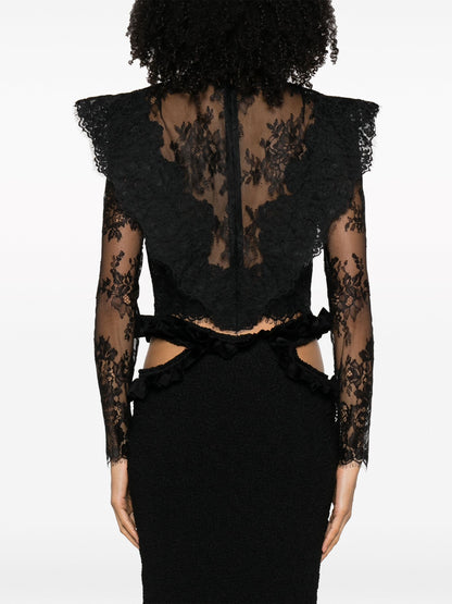 ZIMMERMANN WOMEN Sensory Lace Bodice Top Black