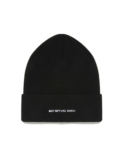 MKI MIYUKI ZOKU Embroidered Logo Merino Beanie Black