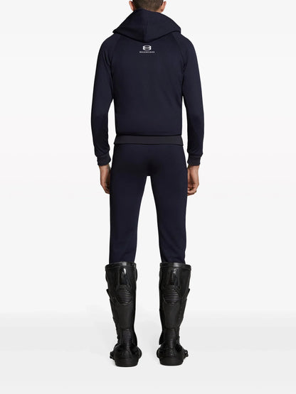 BALENCIAGA Unity Sports Icon Zipped Hoodie Navy Blue