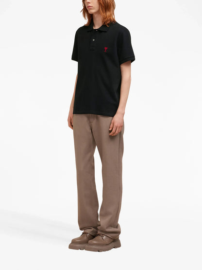 AMI ALEXANDRE MATTIUSSI UNISEX Ami De Coeur Polo Shirt Black