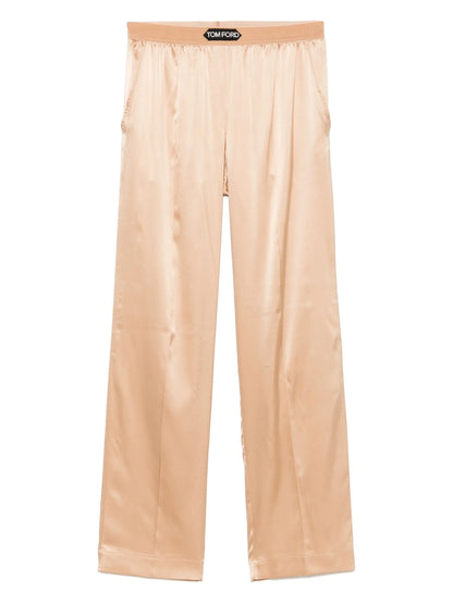TOM FORD WOMEN Satin Pajama Bottoms Light Beige