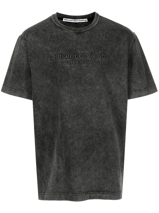 ALEXANDER WANG WOMEN Embossed Logo T-shirt Black