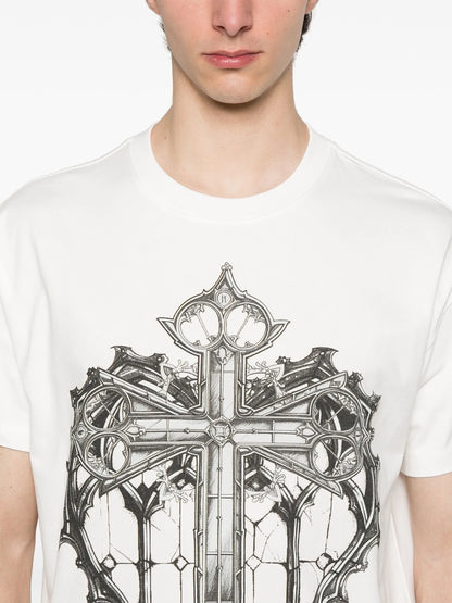 WHO DECIDES WAR Sacred Heart Short Sleeve T-shirt Cloud White