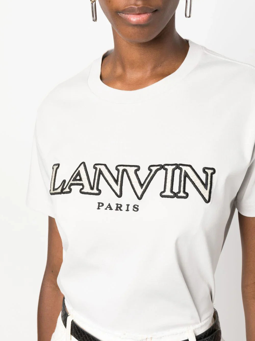 LANVIN WOMEN Embroidered Logo T-shirt White