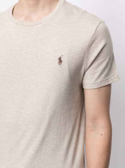 RALPH LAUREN Logo Classic Fit Jersey Crewneck T-Shirt Grey