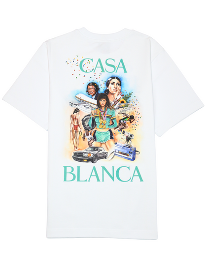 CASABLANCA Celebration Du Sport Printed T-Shirt White