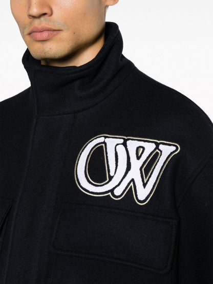 OFF-WHITE Moon Phase Varsity Field Jacket Sierra Leone Black White