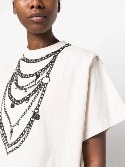 PACO RABANNE WOMEN Chain Print T-Shirt Nude
