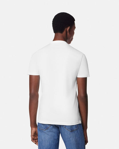 VERSACE Logo Print Cotton T-Shirt White/Black