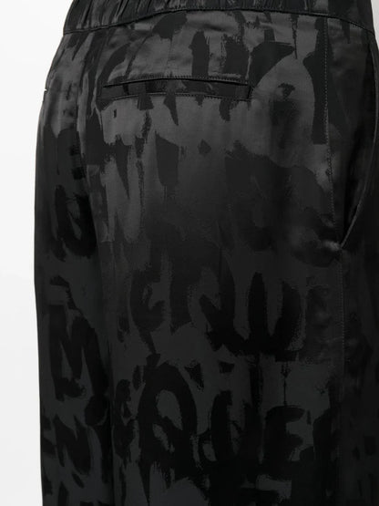 ALEXANDER MCQUEEN Graffiti Logo Shorts Black Black