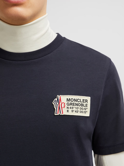 MONCLER GRENOBLE Logo Co-Ordinates Embroidered T-Shirt Navy