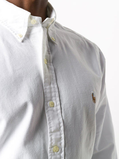 RALPH LAUREN Logo Slim Fit Oxford Shirt White