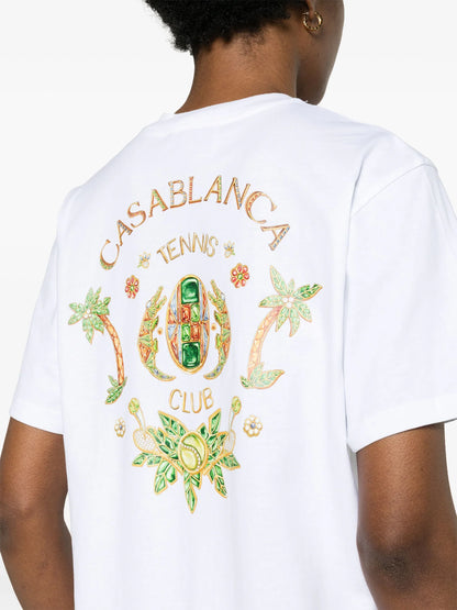 CASABLANCA WOMEN Joyaux D'Afrique Tennis Club Printed T-Shirt White