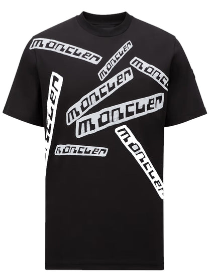 MONCLER Graphic Logo Motif Print T-Shirt Black