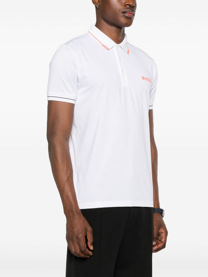 BOSS Logo-Print Paul Pro Polo Shirt Natural