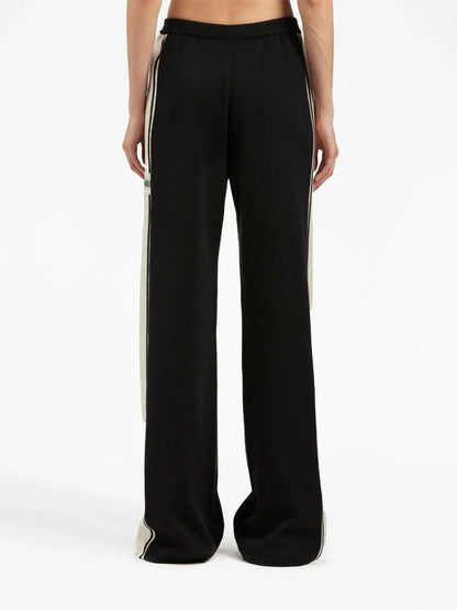 PALM ANGELS WOMEN Racing Knit Track Pants Black/Butter