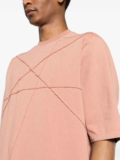 RICK OWENS DRKSHDW Panelled Cotton T-Shirt Pink