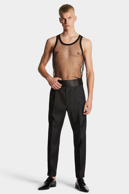 DSQUARED2 Tuxedo One Satin Pleated Pants Black