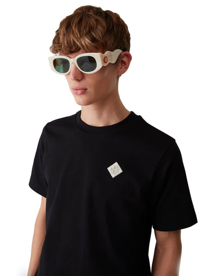 CASABLANCA Pearl Diamond CC Logo Patch T-Shirt Black