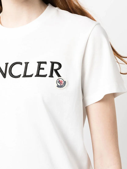 MONCLER WOMEN Logo Embroidered T-Shirt White