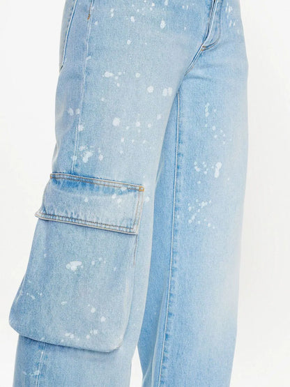 OFF-WHITE WOMEN Toybox Painted Pocket Pants Light Blue/White