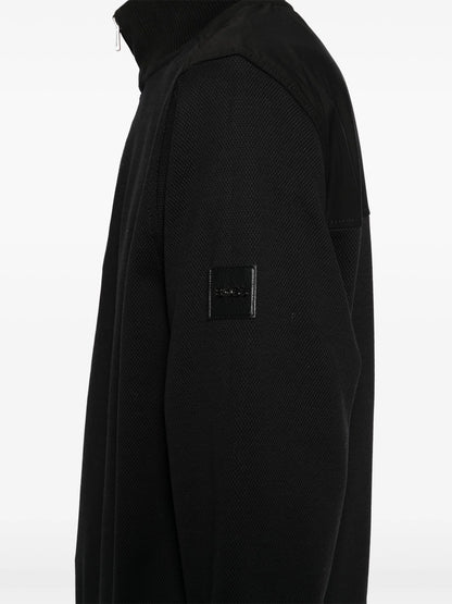 BOSS H-Sidney Half Zip Cotton Sweatshirt Black