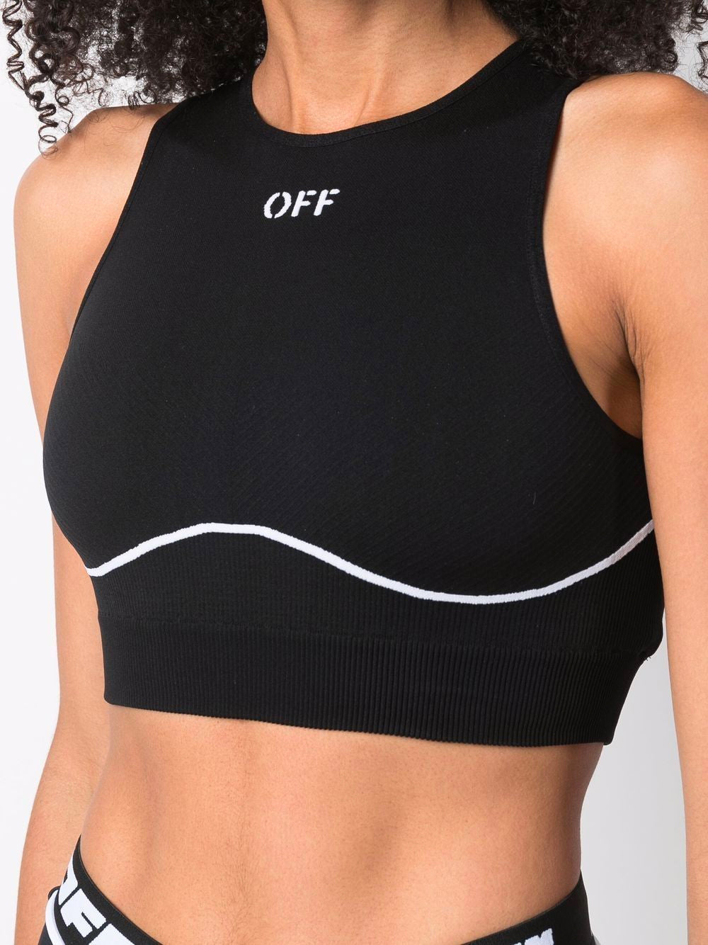 OFF-WHITE WOMEN Athl Stamp Logo Bra Black