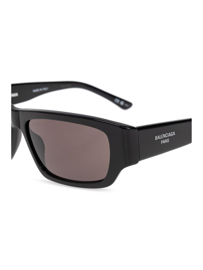 BALENCIAGA Printed Rectangle-Frame Sunglasses Black
