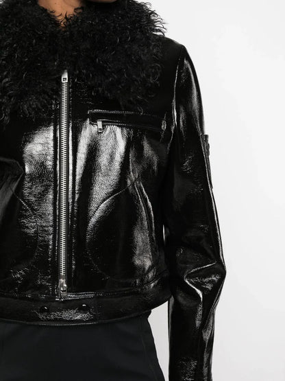 COURRÉGES WOMEN Vinyl Tongue Jacket Black