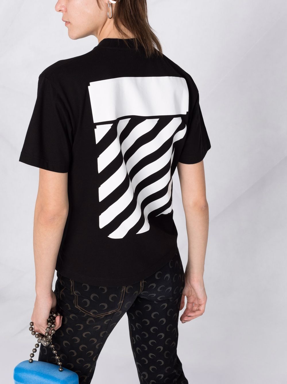 OFF-WHITE WOMEN Diag Regular T-Shirt Black