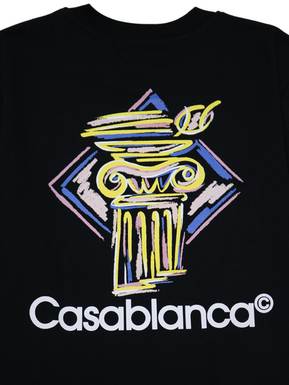 CASABLANCA Diamond Column Printed T-Shirt Black