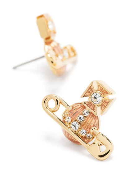 VIVIENNE WESTWOOD WOMEN Kitty Stud Earrings Gold/Light Rose
