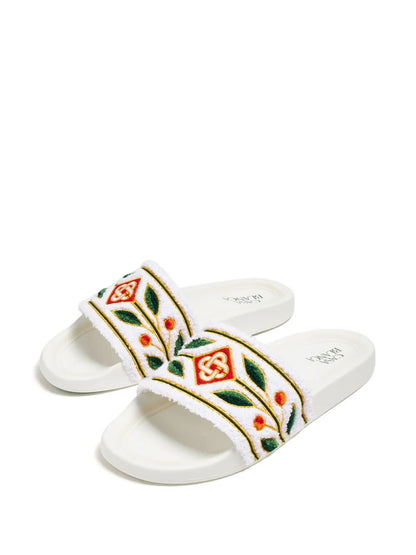 CASABLANCA Embroidered Terry Slider White Laurel