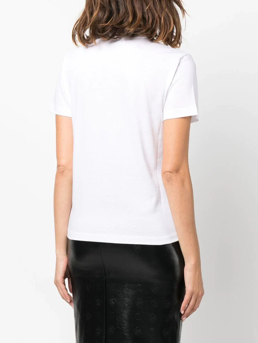 LANVIN WOMEN Logo-embroidered Cotton T-shirt Optic White