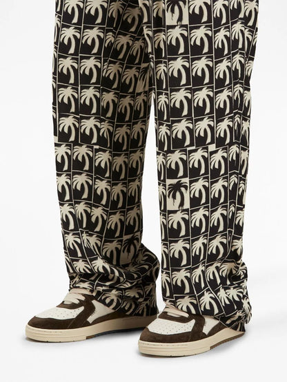 PALM ANGELS Dripping Palms Loose Pants Black/Off White