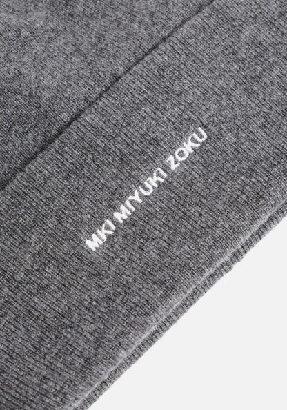 MKI MIYUKI ZOKU Embroidered Logo Merino Beanie Charcoal