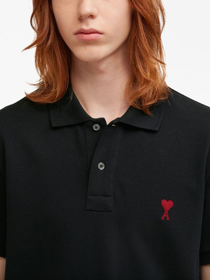 AMI ALEXANDRE MATTIUSSI UNISEX Ami De Coeur Polo Shirt Black