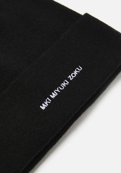 MKI MIYUKI ZOKU Embroidered Logo Merino Beanie Black