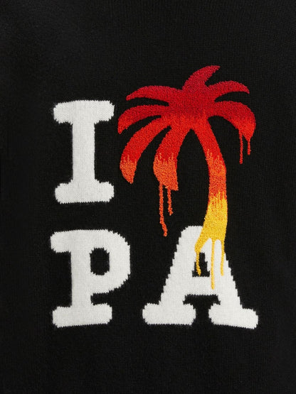 PALM ANGELS I Love Pa Knit Sweatshirt Black/Red