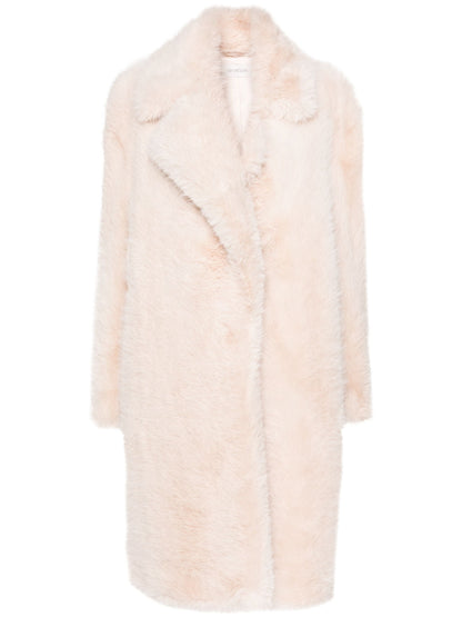 MAX MARA WOMEN Faux-fur Midi Coat Light Pink