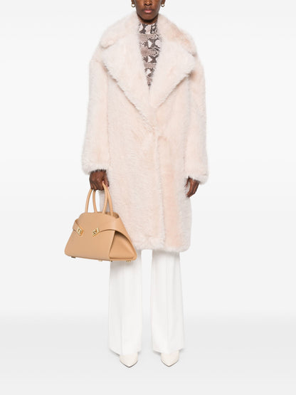 MAX MARA WOMEN Faux-fur Midi Coat Light Pink