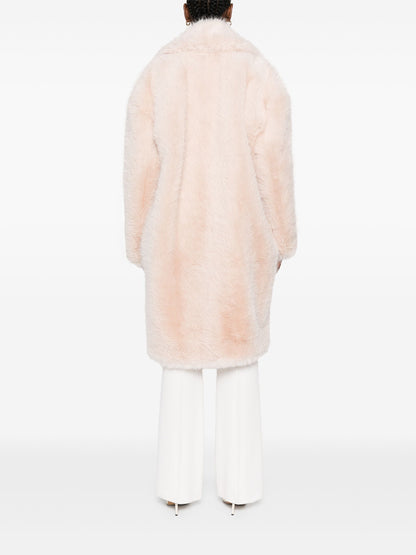 MAX MARA WOMEN Faux-fur Midi Coat Light Pink