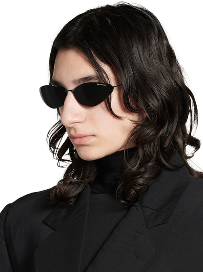 BALENCIAGA Logo-Decal Cat-Eye Sunglasses Black
