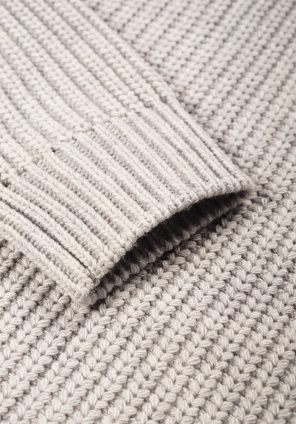 MKI MIYUKI ZOKU Chunky Rib Knit Hoodie Grey