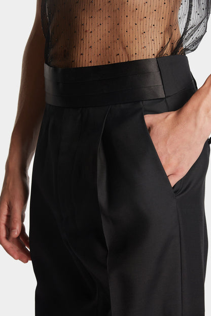 DSQUARED2 Tuxedo One Satin Pleated Pants Black