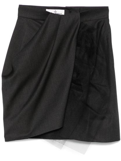 VIVIENNE WESTWOOD WOMEN Drape Mini Skirt Black/Charcoal